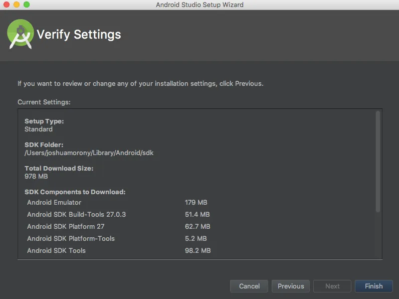 Android Studio Verify Screen